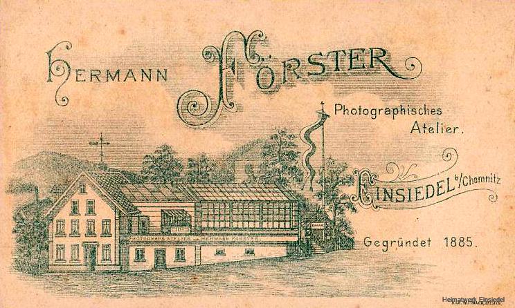 Fotoatelier Hermann Förster, Abbildung des Gebäudes mit "Wintergarten/Glashaus"