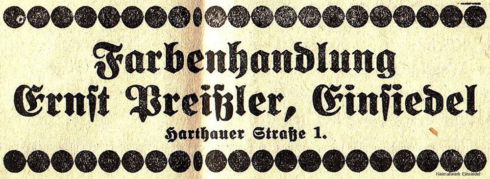 Annonce Farbenhandlung Ernst Preißler 1935